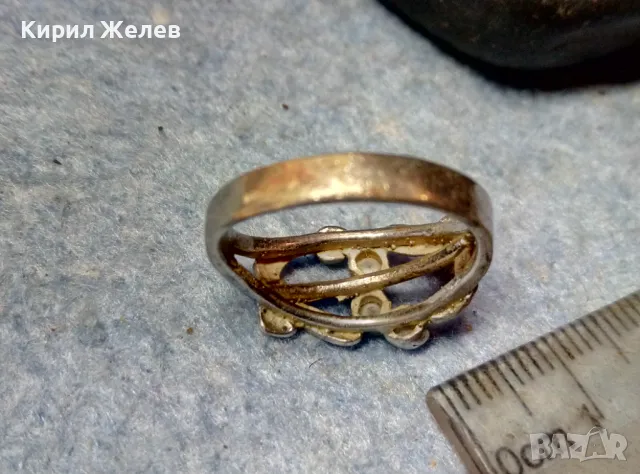 Старинен ФЛОРАЛЕН СКЪПОЦЕНЕН СРЕБЪРЕН ПРЪСТЕН СРЕБРО ВИСОКА ПРОБА с РЪЧНО ФАСЕТИРАНИ ЦИРКОНИ 48254, снимка 13 - Антикварни и старинни предмети - 48986965