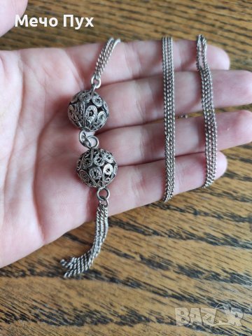 Сребърен синджир , стар филигран (39), снимка 4 - Колиета, медальони, синджири - 38038574