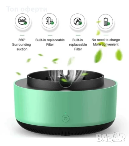 Бездимен пепелник абсорбатор на дим AS-08