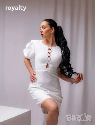 Бяла дамска рокля 