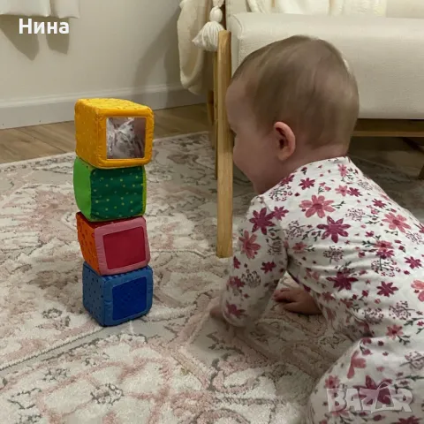 HABA образователни и занимателни сензорни меки бебе кубчета, снимка 3 - Образователни игри - 50263242