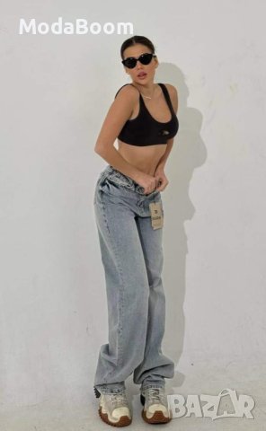 💙Стилни широки дамски дънки💙, снимка 4 - Панталони - 44132461