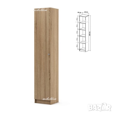 Гардероб еднокрилен с 4 рафта(код-4604), снимка 2 - Гардероби - 40832258