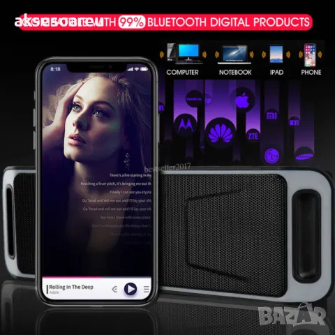 Блутуут колонка Bluetooth 3.0 високоговорител USB флаш FM радио стерео Супер бас MP3 плейър тонколон, снимка 18 - Тонколони - 48141688