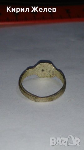 Старинен пръстен сачан ръчна изработка с БУКВА Т - 67361, снимка 3 - Антикварни и старинни предмети - 28993412