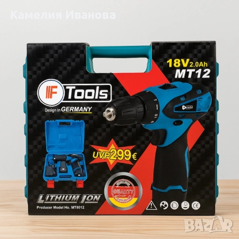 Акумулаторна бормашина/винтоверт IF Tools MT12 – 18V, 2 батерии, куфар, снимка 2 - Бормашини - 52088708