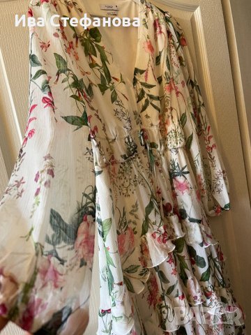 нова феерична дълга висока талия елегантна женствена рокля Reserved флорален принт цветя . , снимка 14 - Рокли - 40191628