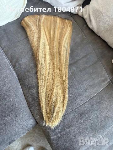 Славянска естествена руса коса без примеси много мека на допир със клипси е косата, снимка 2 - Аксесоари за коса - 52147673