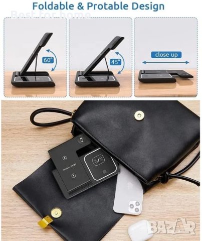 Станция за безжично зареждане Magsafe, 3 в 1,YOXINTA, 15 W бърз,, снимка 2 - Безжични зарядни - 43779691