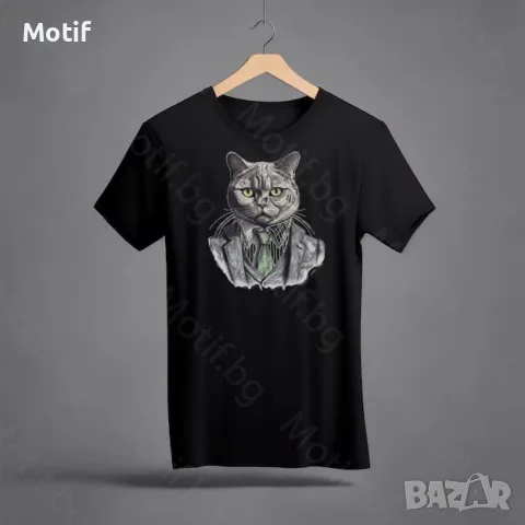 Тениска с щампа Британска късокосместа котка / British Shorthair Cat T-shirt , снимка 1 - Тениски - 49028653