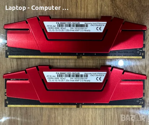 G.Skill Ripjaws V 16GB DDR4 2666MHz - Рам памет за компютър, снимка 2 - RAM памет - 48453740