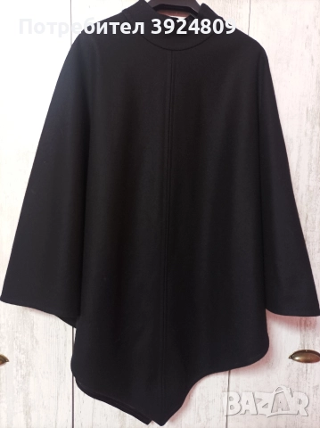 Черно елегантно пончо, снимка 4 - Палта, манта - 52866165