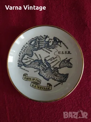 Колекционерска порцеланова малка чиния Круизен кораб - SS Nevasa. Britannia Design Англия. марк.