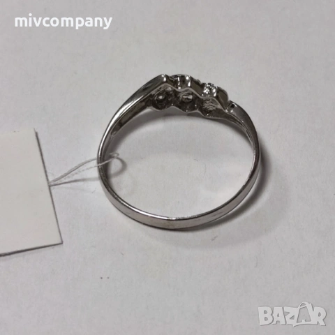 Златен пръстен 1.66гр.(бяло злато), снимка 3 - Пръстени - 53467139