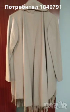 Палто/манто ZARA – бледо млечно бежово, L, снимка 3 - Палта, манта - 48612194