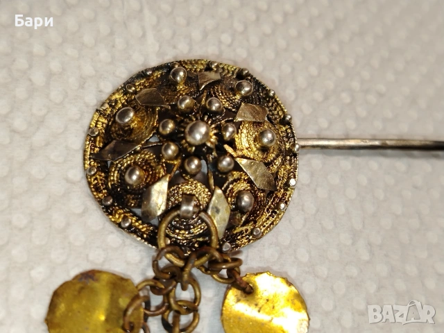 КРАСИВА ВЪЗРОЖДЕНСКА ИГЛА ЗА КОСА ХIX ВЕК, снимка 7 - Други ценни предмети - 53432608