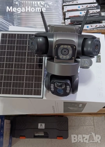 Соларна Охранителна 4G Камера Ultra HD 4K PTZ, тройна леща, 12MP, цветно нощно виждане, снимка 3 - IP камери - 53436795