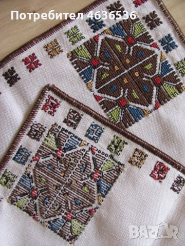 Каре, покривка, ръчна бродерия, шопски мотиви 36х36см., снимка 5 - Антикварни и старинни предмети - 53256763