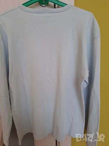 Блуза дълъг ръкав с джоб светлосиня 100 % памук, снимка 3 - Блузи - 38500302