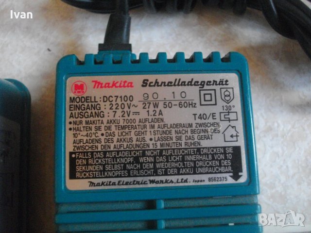 Makita DC7100-Японско Зарядно-Макита-7,2 Волта-Оригинално-1,2 А-Отлично, снимка 7 - Винтоверти - 33302915