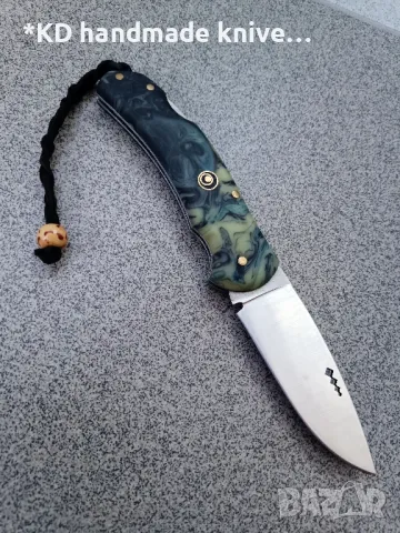 Сгъваем нож ръчно изработен + ПОДАРЪК кания