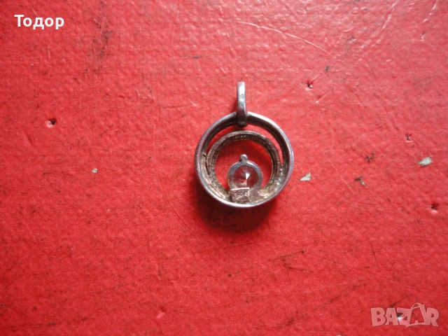 Позлатен сребърен медальон колие с камък 925, снимка 4 - Колиета, медальони, синджири - 53305144
