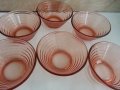 Ретро стъклени купички цветно розово стъкло 53г, снимка 5