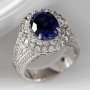 Красив дамски пръстен със син камък,посребрен, снимка 1 - Пръстени - 35521173
