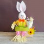 2069 Великденска украса Седнал заек с кошничка, снимка 1