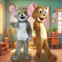 Костюм Том и Джери за детско парти рожден ден изненада Маскот Tom & Jerry , снимка 1
