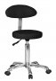 Козметичен/фризьорски стол - табуретка с облегалка Fast+ 55/74 см - черна/бяла/зелена