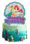Малката Русалка Ариел картонен топер украса за торта декор парти рожден ден, снимка 1 - Други - 36989640