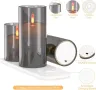 Evglim LED безпламъчни мигащи свещи, дистанционно, Комплект от 3 x H4''/5''/6'', снимка 4