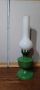 Старинна зелена газена лампа с бяла стъкленица , снимка 2