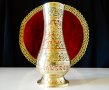 Бронзова ваза,цветен емайл,Британска Индия,маркирана. , снимка 1
