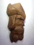 Изключително впечатляваща дървена скулптура на човешки лица., снимка 1