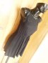 Черна къса разкроена рокля трико и дантела деколте С, снимка 2