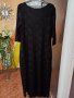 Официална черна дантелена рокля за едра дама. Размер: XL, 2XL. Наситено черен цвят. , снимка 3