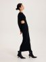 Нова изрязан акцент на кръста дълга  спортно  елегантна еластична черна рипсена рокля рипс , снимка 3