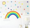 Дъга и звездички стикер за стена и мебел стая самозалепващ, снимка 2