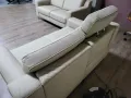 Кремав кожен комплект дивани две двойки HUKLA KS473120, снимка 12