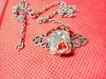 КРАСИВО ВИНТИДЖ АРТ КОЛИЕ с МЕДАЛЬОН от МЕХАНИЗЪМ на СТАР СЪВЕТСКИ ДАМСКИ ХЕНД МЕЙД БИЖУ 47375, снимка 3