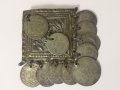 Трепка Възрожденски Сребърен ромб нагръдник забодка накит 19-и ВЕК С множество редки сребърни монети, снимка 3