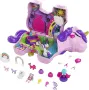 Polly Pocket Micro, парти комплект еднорог, играчка розов еднорог с лилава коса, 25 играчки изненади, снимка 4