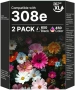 Нови 308e XL мастилени касети комплект черна+цветна 2 броя за HP Envy , снимка 1