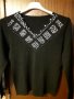 Дамска черна блуза с пайети, снимка 1 - Блузи с дълъг ръкав и пуловери - 28637737