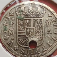 Сребърна монета 2 реала 1723г. Филип пети Мадрид Испания 12204, снимка 7 - Нумизматика и бонистика - 42987513