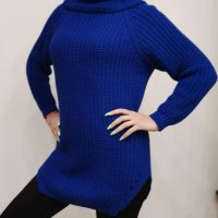 Ефектен дълъг пуловер, с цепки от двете страни-различни цветове, снимка 3 - Блузи с дълъг ръкав и пуловери - 38692555