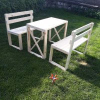 Мини маса с пейки , снимка 1 - Градински мебели, декорация  - 28876758