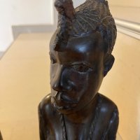 Абаносови глави комплект Африкански стари, снимка 3 - Статуетки - 43239357